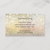 Bokeh Gold, Lotus Flower Yoga Instructor Business Visitekaartje (Achterkant)