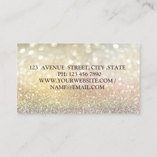 Bokeh Gold, Lotus Flower Yoga Instructor Visitekaartje (Achterkant)