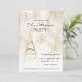 Bokeh Gold sneeuwvlokken corporate kerstfeest Kaart (Staand voorkant)