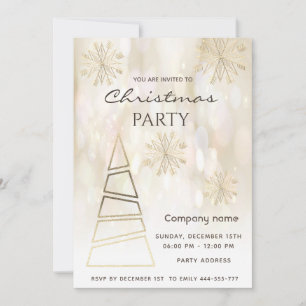 Bokeh Gold sneeuwvlokken corporate kerstfeest Kaart