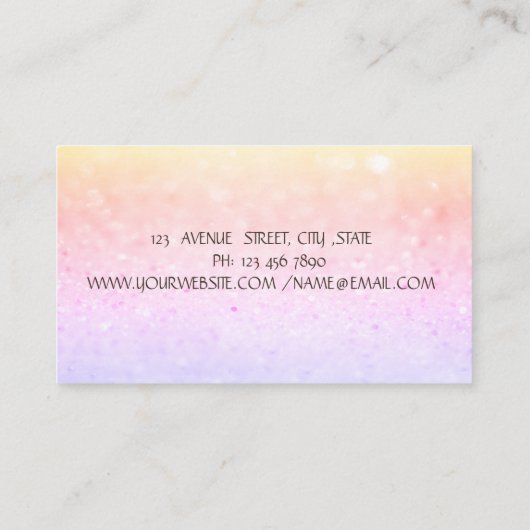 Bokeh Gold Stripe, Naaimachine Wijzigingen Visitekaartje (Achterkant)