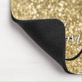 Bokeh Golden Glitter Black en White Monogram Muismat (Hoek)
