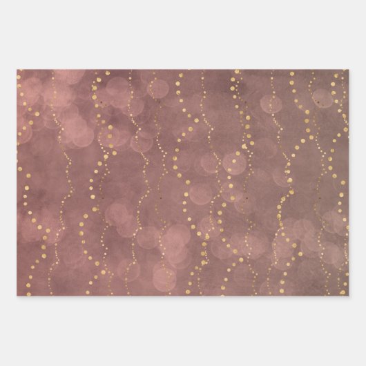 Bokeh Golden Lights kerstfeestdag Inpakpapier Vel (Voorkant)