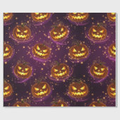 Bokeh Halloween | Glowende Jack-O'-Lantern (2) Cadeaupapier (Vlak)
