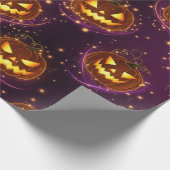 Bokeh Halloween | Glowende Jack-O'-Lantern (2) Cadeaupapier (Hoek)