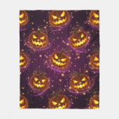 Bokeh Halloween | Glowende Jack-O'-Lantern (2) Fleece Deken (Voorkant)