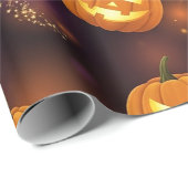 Bokeh Halloween | Glowende Jack-O’ Lantern (4) Cadeaupapier (Rol Hoek)
