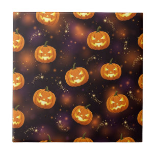 Bokeh Halloween   Glowende Jack-O’ Lantern (4) Tegeltje