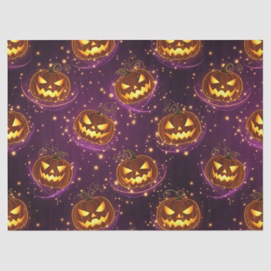 Bokeh Halloween | Glowing Jack-O’ Lantern (2) Tissuepapier (Voorkant)