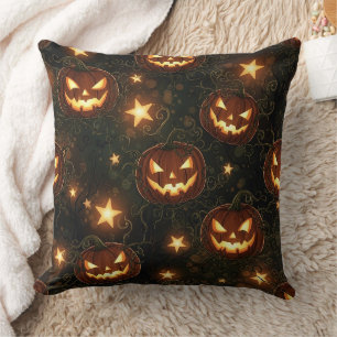 Bokeh Halloween Naadloos Glowende Jack-O'-Lanter Kussen