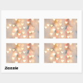 Bokeh Hart Twinkling Lights Glittery Pink Shimmer Rechthoekige Sticker (Vel)