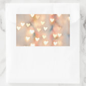 Bokeh Hart Twinkling Lights Glittery Pink Shimmer Rechthoekige Sticker (Tas)