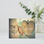 Bokeh Harten Save The Date Aankondigingskaart (Staand voorkant)