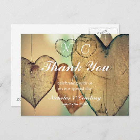 Bokeh Hearts bedankkaartje Briefkaart (Voorkant / Achterkant)