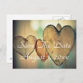 Bokeh Hearts slaat de datum op Aankondigingskaart (Voorkant / Achterkant)