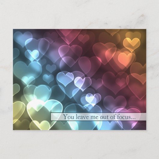 Bokeh Hearts Valentijn Briefkaart (Voorkant)