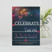 Bokeh Hearts valentijn Love Party Invite Kaart (Staand voorkant)