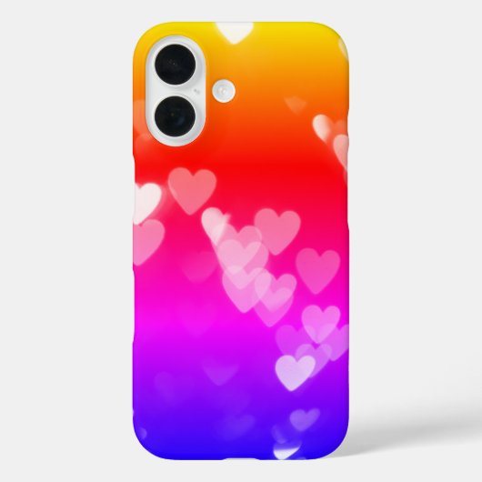 Bokeh Hearts voor Neon Gradient Rainbow Case-Mate iPhone Case (Achterkant)