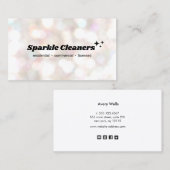 Bokeh House Cleaner Service Stars Visitekaartje (Voorkant / Achterkant)