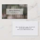 Bokeh in foto van bladeren en piket hek visitekaartje (Voorkant / Achterkant)