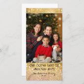 Bokeh Kerst Familie Foto Sparkle Glitter Feestdagenkaart (Voorkant / Achterkant)