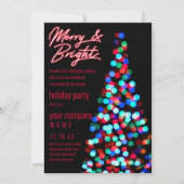 Bokeh kerstboom Corporate Holiday Party Kaart (Voorkant)