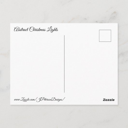 Bokeh kerstverlichting briefkaart (Achterkant)