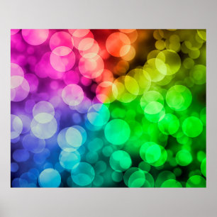 Bokeh kleurige regenboogachtergrond poster