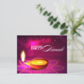 Bokeh licht Diwali lamp Briefkaart (Staand voorkant)