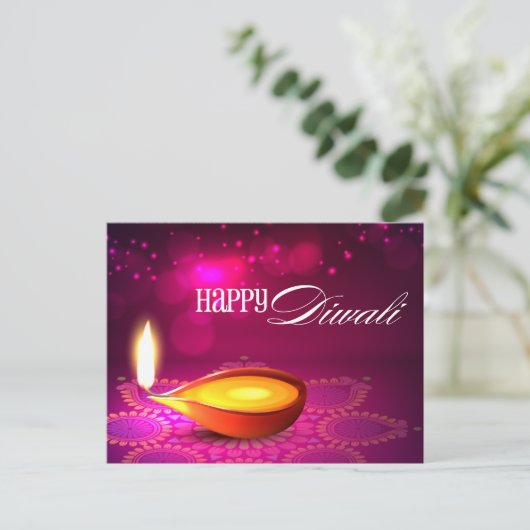 Bokeh licht Diwali lamp Briefkaart (Staand voorkant)
