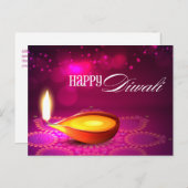 Bokeh licht Diwali lamp Briefkaart (Voorkant / Achterkant)