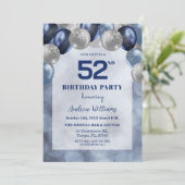 Bokeh Lichten 52ste Glitter Ballonnen Verjaardagsf Kaart (Staand voorkant)