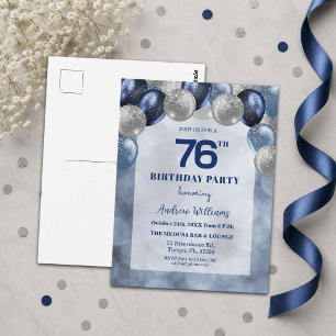 Bokeh Lichten 76ste Glitter Ballonnen Verjaardagsf Briefkaart