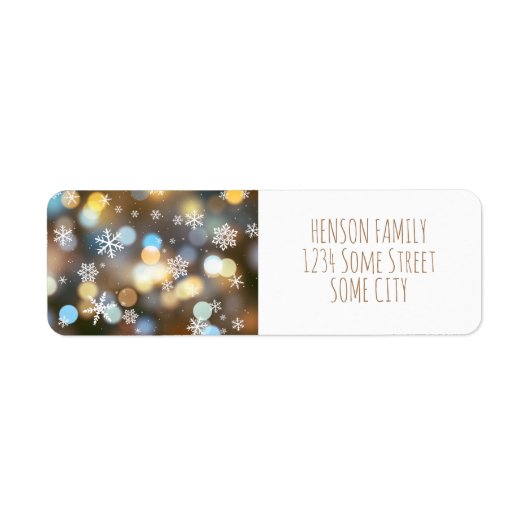 Bokeh Lichten Festieve Kerstvakantie Etiket (Voorkant)