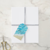 Bokeh Lichten Moderne Strandtrouw Cadeaulabel (Met Touw)