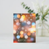 Bokeh Lichten Sneeuwvlokken - Modern Stijlvolle Ke Feestdagenkaart (Staand voorkant)