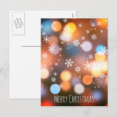 Bokeh Lichten Sneeuwvlokken - Modern Stijlvolle Ke Feestdagenkaart (Voorkant / Achterkant)
