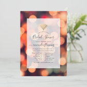 Bokeh Lichten Virtuele Shower Uitnodiging (Staand voorkant)