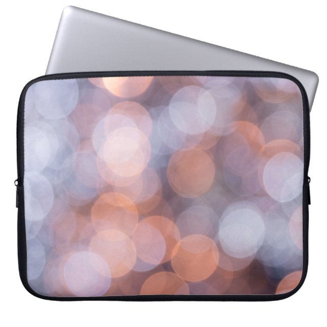 Bokeh-lichten werken met een glanzend laptop sleeve (Voorkant)
