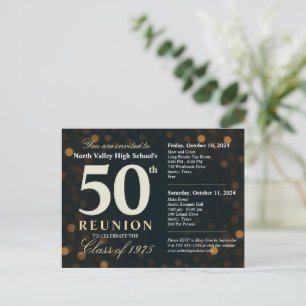 Bokeh Lights 50e middelbare schoolreünie 2-daagse  Briefkaart