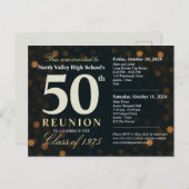 Bokeh Lights 50th High School Reunion 2 Day Event Briefkaart (Voorkant / Achterkant)