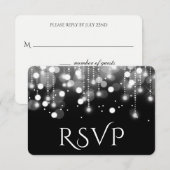 Bokeh Lights Black en White RSVP (Voorkant / Achterkant)