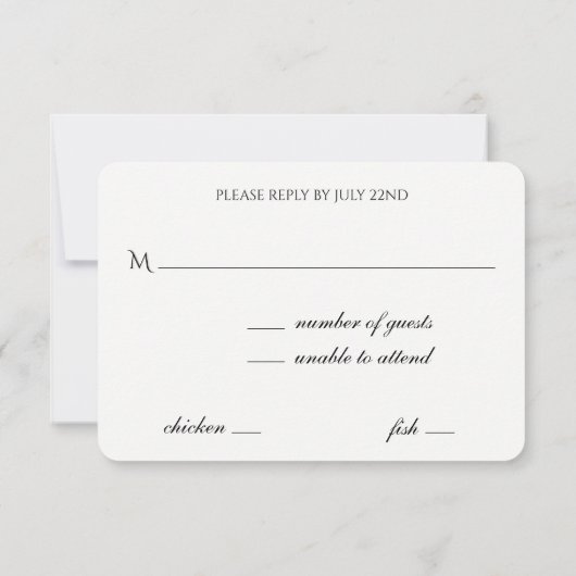 Bokeh Lights Black en White RSVP (Achterkant)