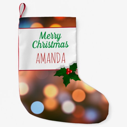 Bokeh Lights Festive Kleine Kerstsok (Voorkant)