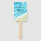 Bokeh Lights Modern Beach Wedding Handwaaier (Achterkant)