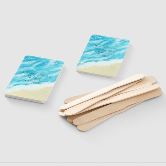 Bokeh Lights Modern Beach Wedding Handwaaier (Niet-gemonteerd)