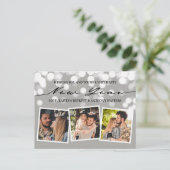 Bokeh Lights | Nieuwjaar 3 Foto-collage Feestdagenkaart (Staand voorkant)