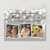 Bokeh Lights | Nieuwjaar 3 Foto-collage Feestdagenkaart (Voorkant)