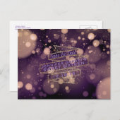 Bokeh Lights Save the Date Elegant Verjaardagsfees Aankondigingskaart (Voorkant / Achterkant)