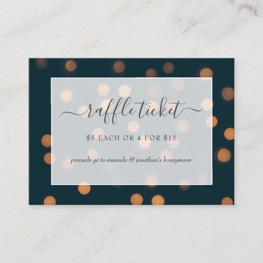 Bokeh Lights Vrijgezellenfeest Raffle Ticket Informatiekaartje (Voorkant)